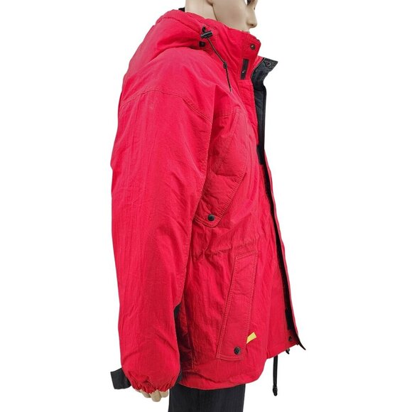 Marlboro Country Store Red Hooded Down Jacket M Nylon Duck Down - Picture 2 of 11
